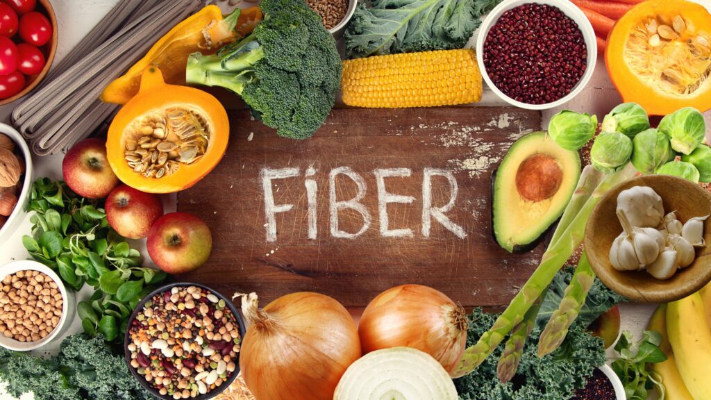 Insoluble and prebiotic fiber foods